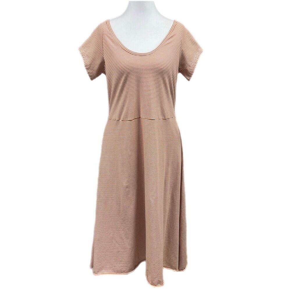 Pact Organic Cotton Criss Cross Open Back Midi / Knee Dress Sz XL [Cut Hem]